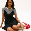 Vestido skater Tommy Jeans em mistura de linho Vestido skater Tommy Jeans em mistura de linho