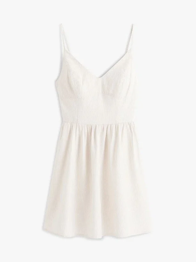 Vestido skater Tommy Jeans em mistura de linho Vestido skater Tommy Jeans em mistura de linho