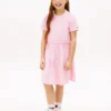 Vestido T-shirt com estampado primaveril para criança Vestido T-shirt com estampado primaveril para criança