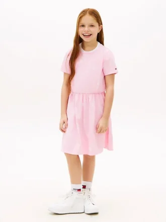 Vestido T-shirt com estampado primaveril para criança