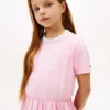 Vestido T-shirt com estampado primaveril para criança Vestido T-shirt com estampado primaveril para criança