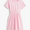 Vestido T-shirt com estampado primaveril para criança Vestido T-shirt com estampado primaveril para criança