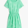 Vestido T-shirt com estampado primaveril para criança Vestido T-shirt com estampado primaveril para criança