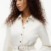 Vestido utilitário em ganga com cinto Vestido utilitário em ganga com cinto
